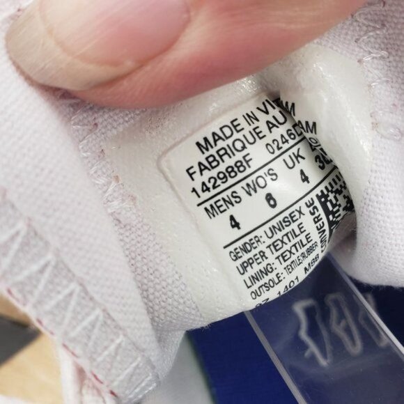 CONVERSE All Star Ox Sneakers Fly Your Colors America RWB Wide Stripe M4 W6 NWT - Picture 12 of 12